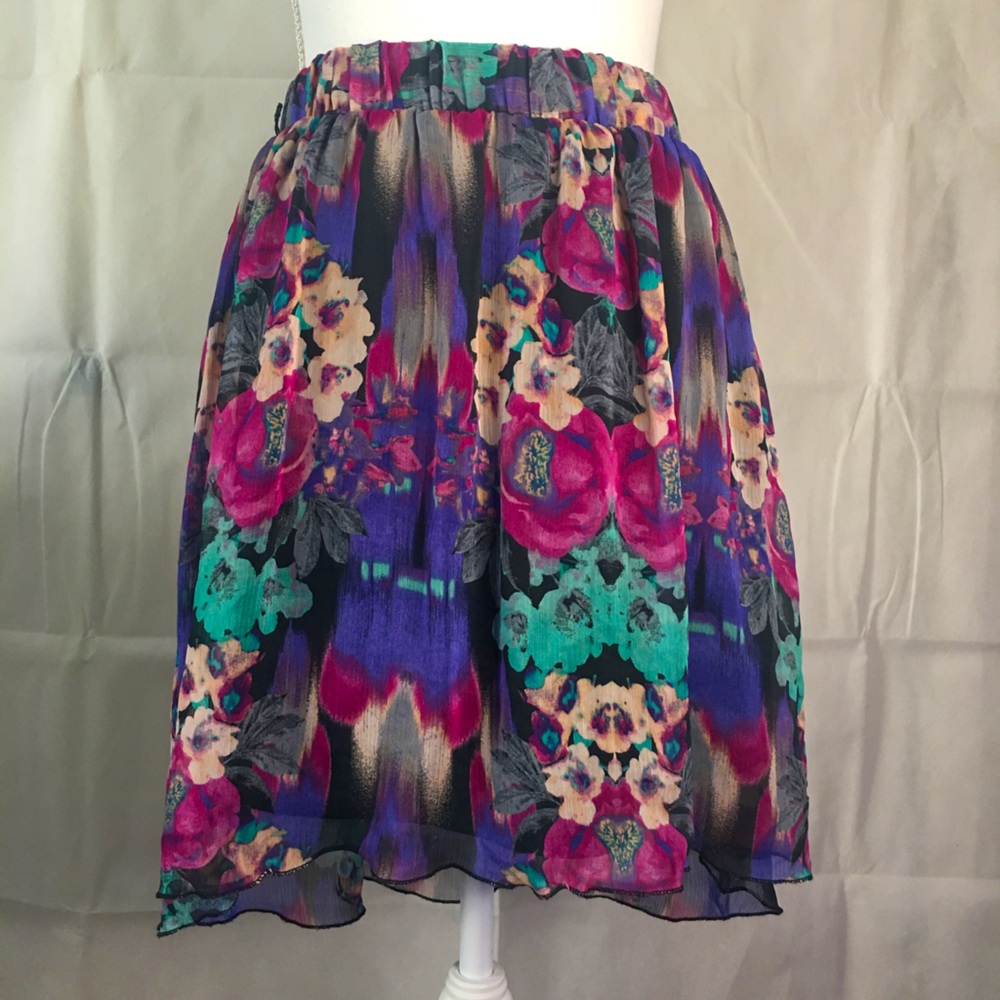 Maurices Floral Asymmetrical Skirt